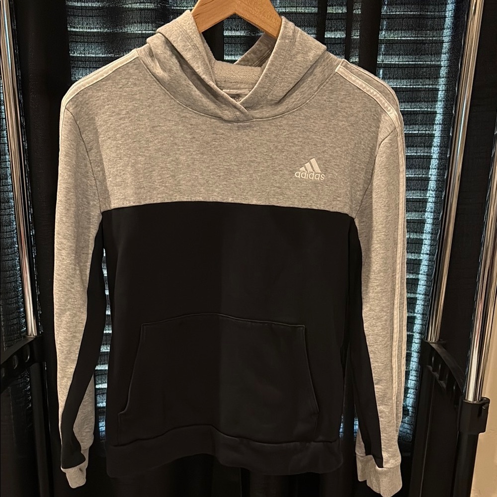 Adidas Boy’s Gray and Black Hoodie